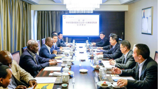 201910301442146736 坦桑尼亚驻华参赞一行到尊龙集团官网集团互换座谈